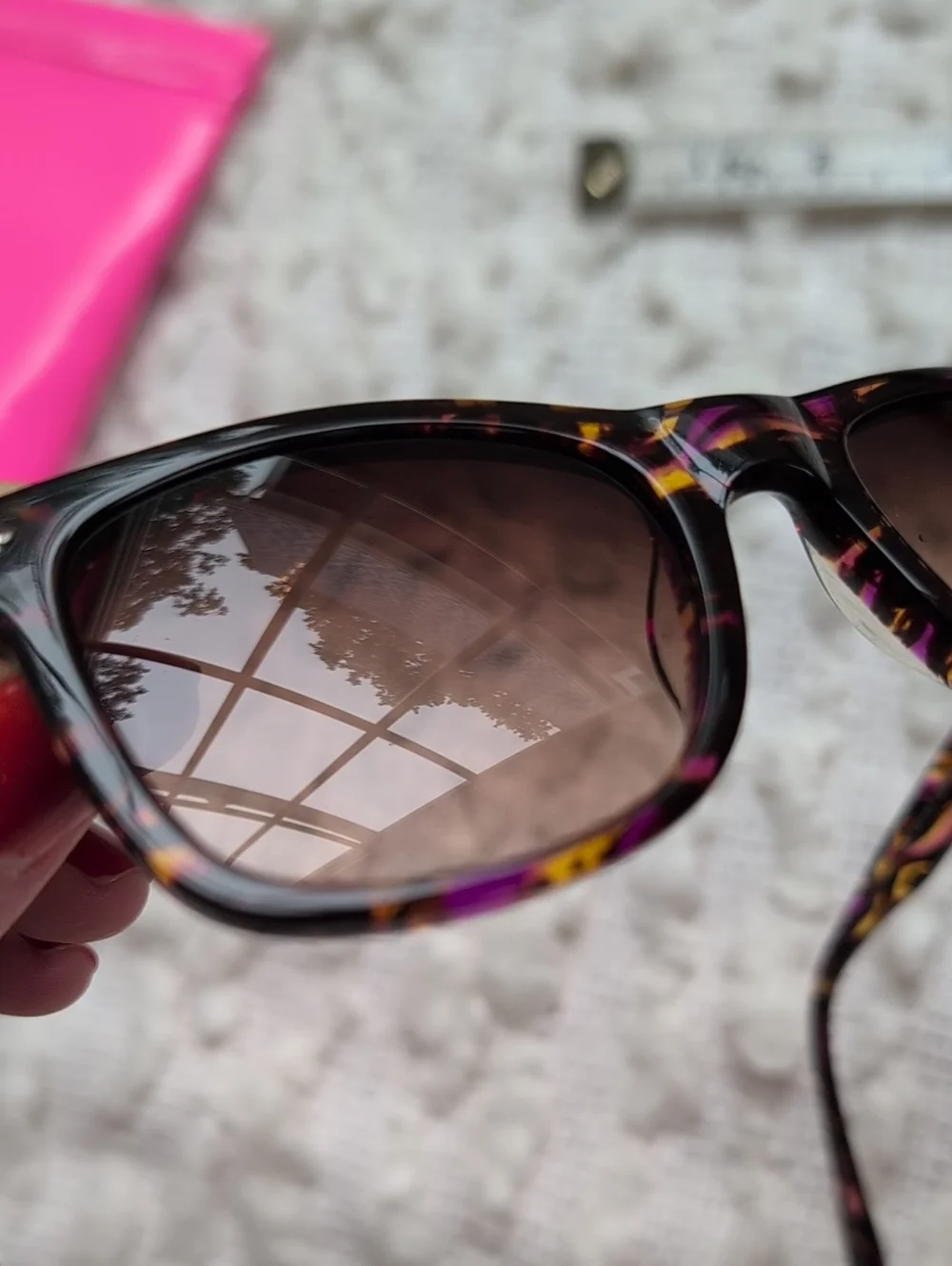 Betsey Johnson Tortoise Shell Prescription Sunglasses Hot Pink Case Wayfarer